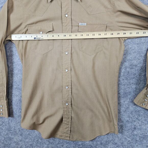 Kennington of California Men's Shirt Brown Western/Cowboy Pearl Snap Long Sleeve - Picture 7 of 11